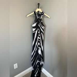 White House Black Market- Black and White Halter Dress‎ NWT